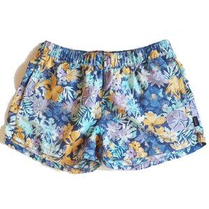 Patagonia Elastic Waist Cotton Shorts M Tropical Floral Pockets